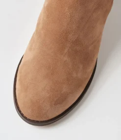 Outlet Belle Light Choc Suede Chelsea Boots Women Ankle Boots