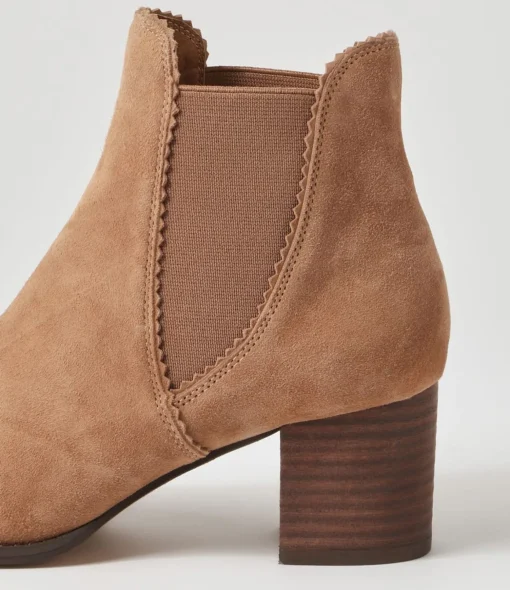 Outlet Belle Light Choc Suede Chelsea Boots Women Ankle Boots
