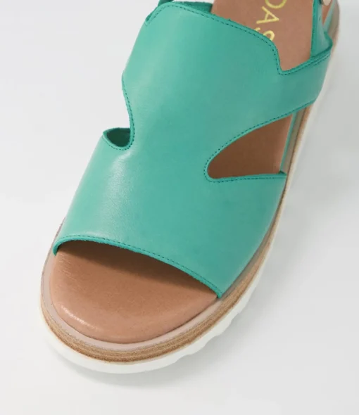 Cheap Benna Light Emerald Leather Sandals Ws Women Wedges