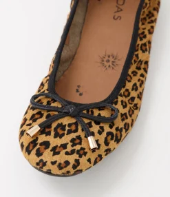 Cheap Berlin Leopard Pony Ballet Flats Women Flats