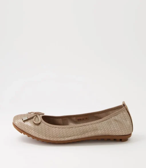 Cheap Berlin Platino Cut Leather Ballet Flats Women Flats