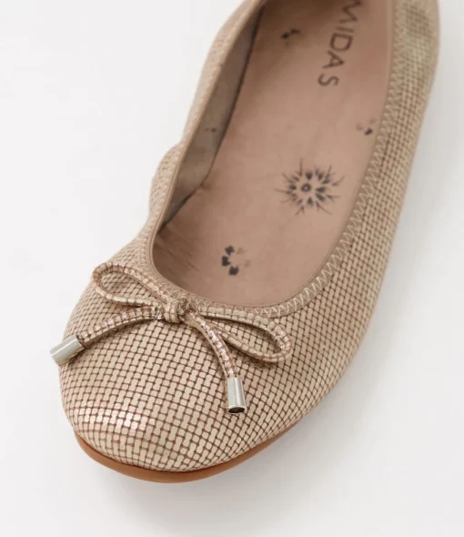 Cheap Berlin Platino Cut Leather Ballet Flats Women Flats