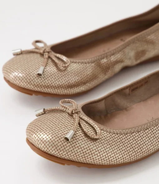 Cheap Berlin Platino Cut Leather Ballet Flats Women Flats
