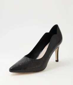 Hot Betha Black Mirror Leather Heels Women Heels