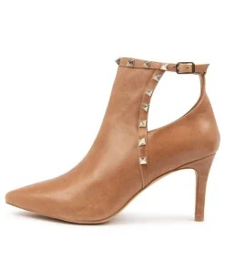 New Bonnie Tan Leather Women Ankle Boots