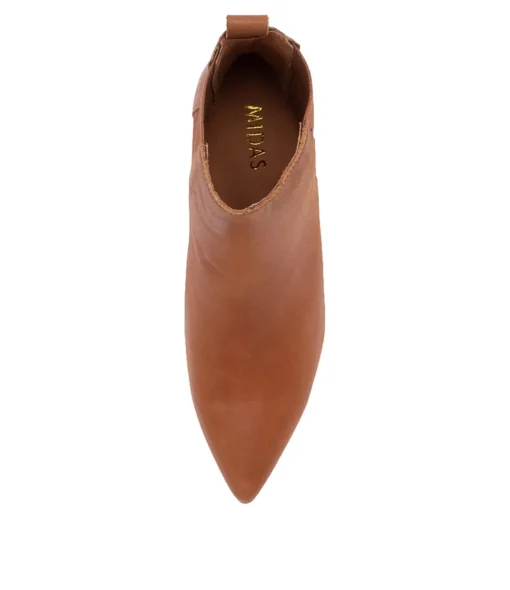Store Briann Tan Leather Ankle Boots Women Ankle Boots