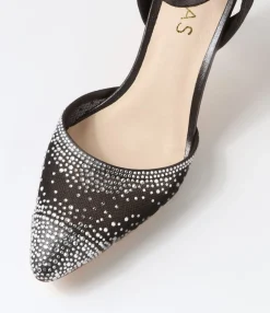 Cheap Britts Black Shimmer Silver Multi Heels Women Heels