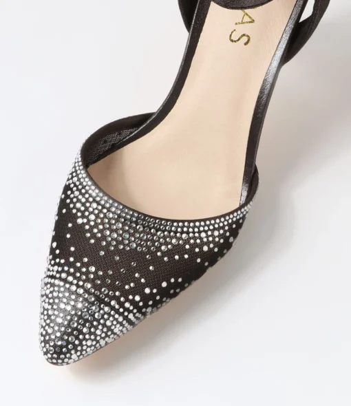 Cheap Britts Black Shimmer Silver Multi Heels Women Heels