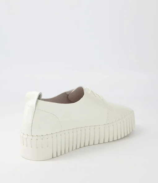 Outlet Busto Off White Ivory Patent Leather Sneakers Women Sneakers