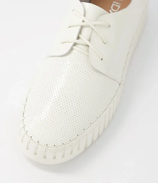 Outlet Busto Off White Ivory Patent Leather Sneakers Women Sneakers