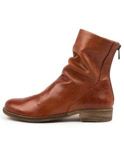 Cheap Cabo Cognac Leather Women Ankle Boots