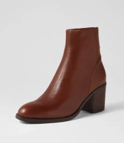 Shop Calsi Dark Brown Leather Ankle Boots Women Ankle Boots