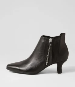 Cheap Canna Black Leather Ankle Boots Women Ankle Boots