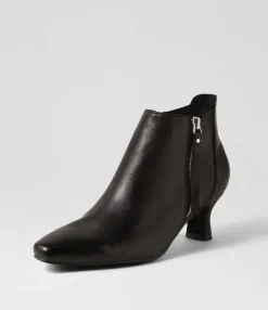 Cheap Canna Black Leather Ankle Boots Women Ankle Boots