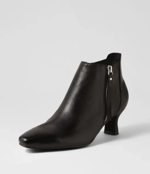 Cheap Canna Black Leather Ankle Boots Women Ankle Boots