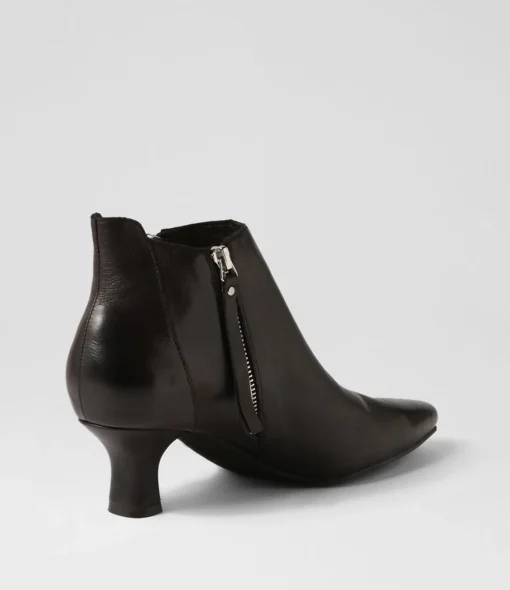 Cheap Canna Black Leather Ankle Boots Women Ankle Boots
