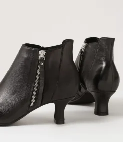 Cheap Canna Black Leather Ankle Boots Women Ankle Boots