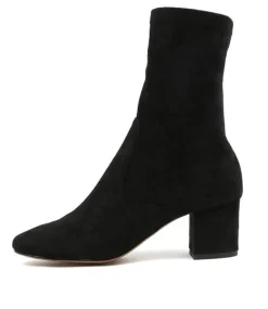 Shop Carrie Black Microsuede Women Ankle Boots