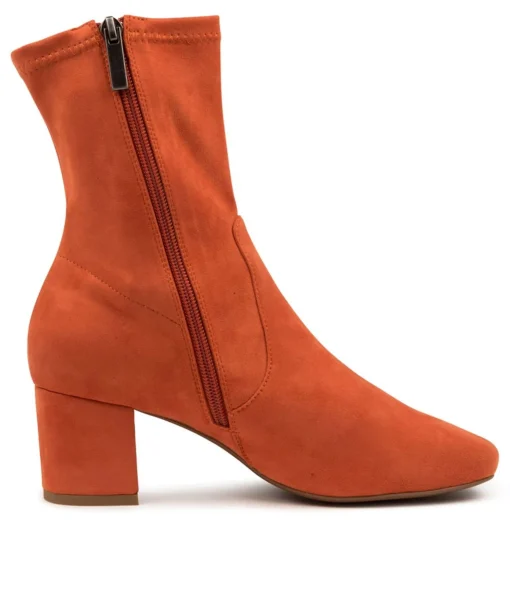 Sale Carrie Burnt Orange Women Ankle Boots
