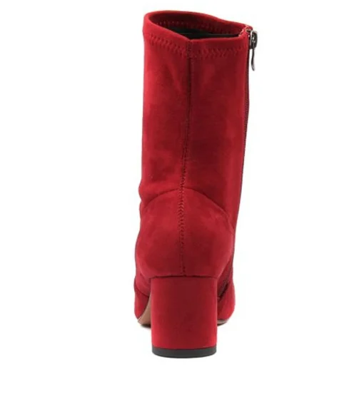 Best Sale Carrie Red Microsuede Women Ankle Boots