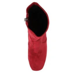 Best Sale Carrie Red Microsuede Women Ankle Boots