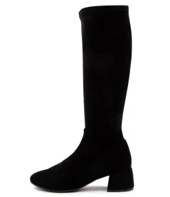 New Chevon Black Micro Women Boots