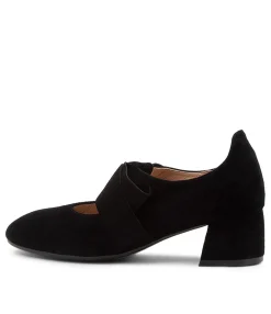 Flash Sale Churro Black Suede Heels Women Heels