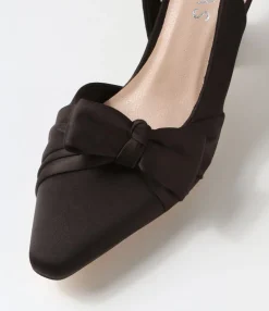 Best Ciello Black Satin Heels Women Heels