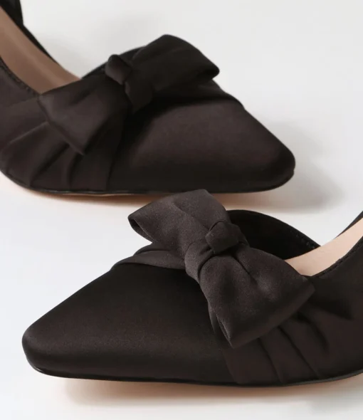 Best Ciello Black Satin Heels Women Heels