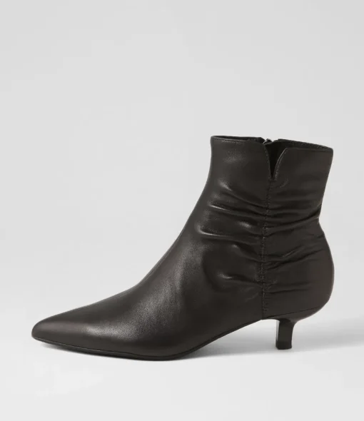Online Cleris Black Leather Ankle Boots Women Ankle Boots