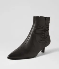 Online Cleris Black Leather Ankle Boots Women Ankle Boots