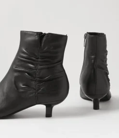 Online Cleris Black Leather Ankle Boots Women Ankle Boots