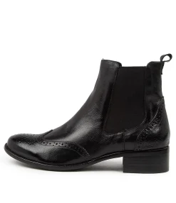 Online Clova Black Leather Women Ankle Boots
