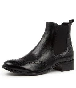 Online Clova Black Leather Women Ankle Boots