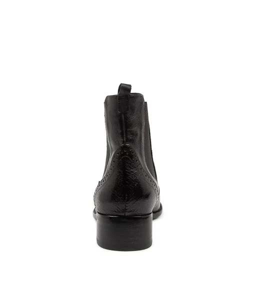 Online Clova Black Leather Women Ankle Boots