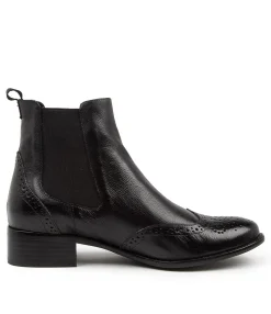 Online Clova Black Leather Women Ankle Boots
