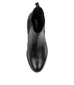 Online Clova Black Leather Women Ankle Boots