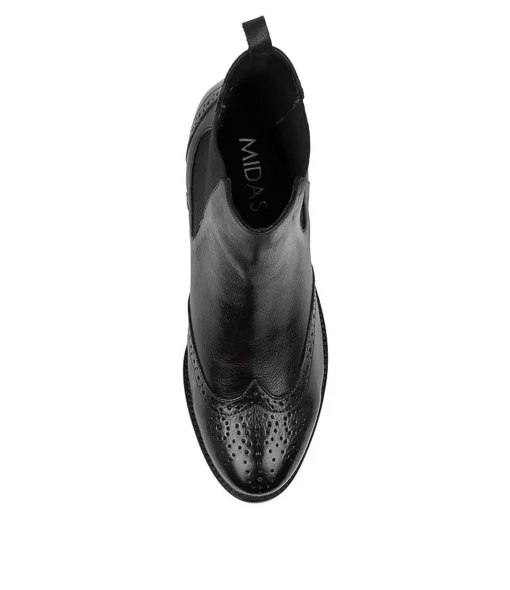 Online Clova Black Leather Women Ankle Boots