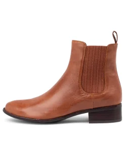 Shop Cohan Cognac Leather Chelsea Boots Women Ankle Boots