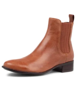 Shop Cohan Cognac Leather Chelsea Boots Women Ankle Boots