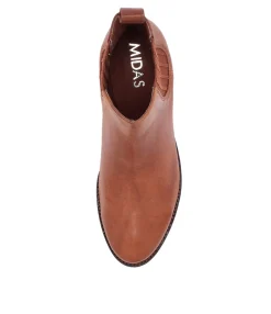 Shop Cohan Cognac Leather Chelsea Boots Women Ankle Boots