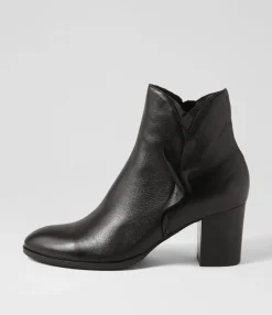 Cheap Darcey Black Leather Ankle Boots Women Ankle Boots