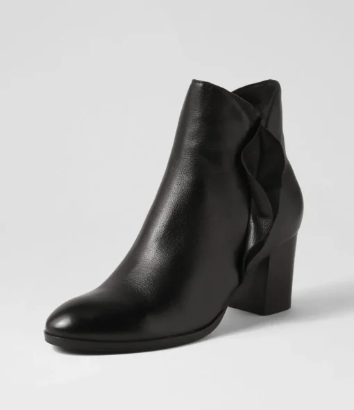 Cheap Darcey Black Leather Ankle Boots Women Ankle Boots