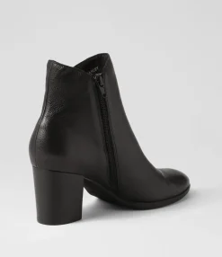 Cheap Darcey Black Leather Ankle Boots Women Ankle Boots