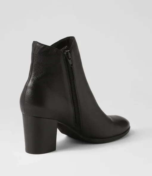 Cheap Darcey Black Leather Ankle Boots Women Ankle Boots