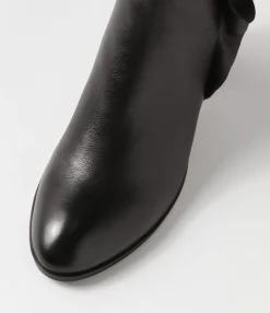 Cheap Darcey Black Leather Ankle Boots Women Ankle Boots
