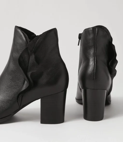 Cheap Darcey Black Leather Ankle Boots Women Ankle Boots
