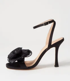 Sale Darris Black Satin Heels Women Heels