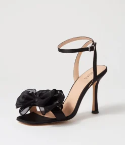 Sale Darris Black Satin Heels Women Heels