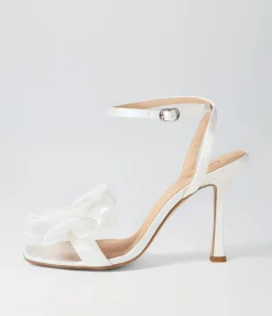 Hot Darris White Satin Sandals Women Heels